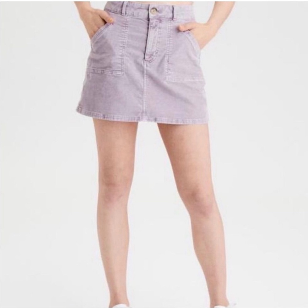 American Eagle Stretch Corduroy Mini Skirt In Color Lavender size 2